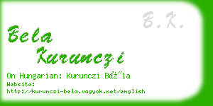 bela kurunczi business card